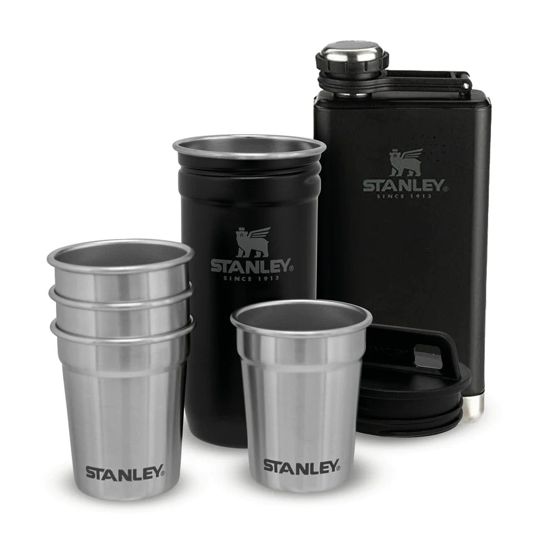 Adventure Pre-Party Shot Glasses + Hip Flask Set