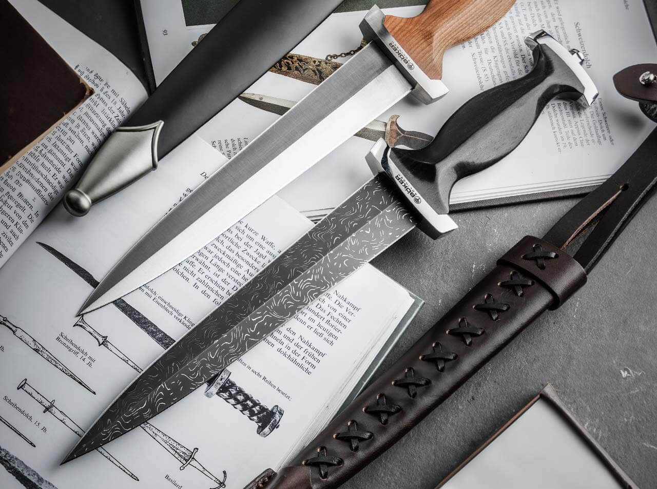 Daga Böker Solingen Suiza de Damasco Mosaico