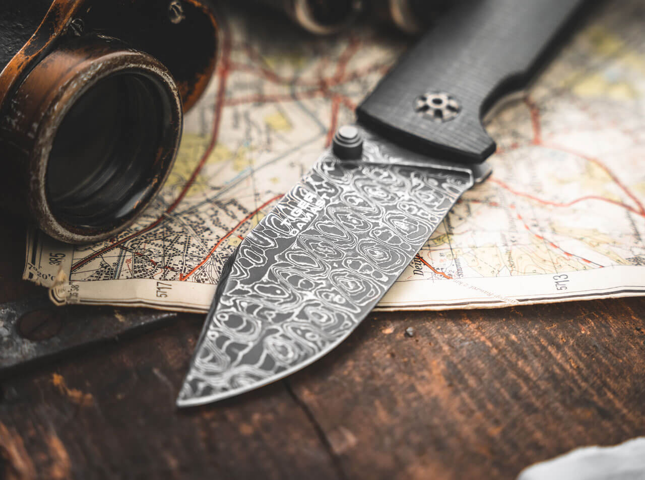 Navaja de Bolsillo Böker Solingen Tiger-Damascus