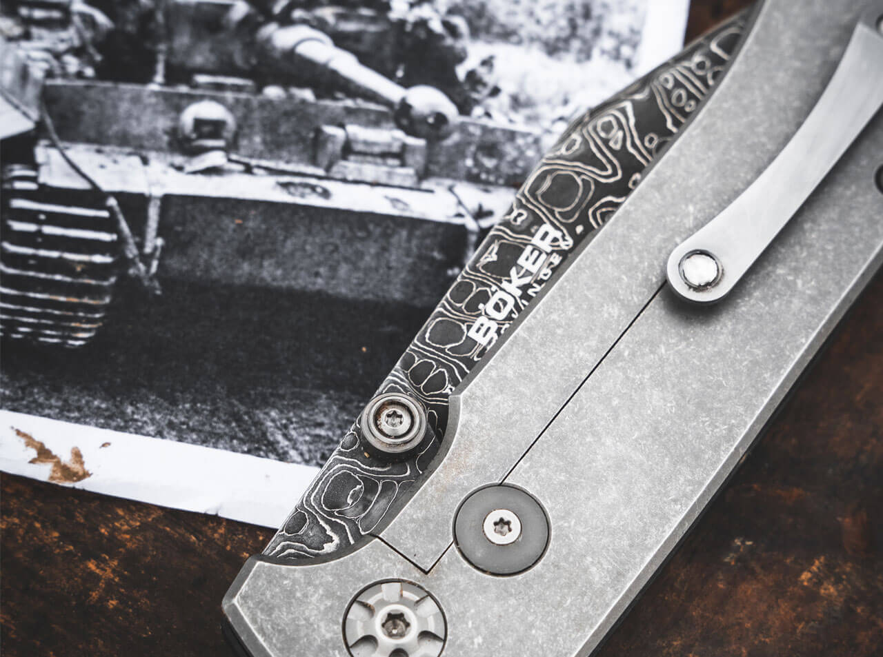 Navaja de Bolsillo Böker Solingen Tiger-Damascus