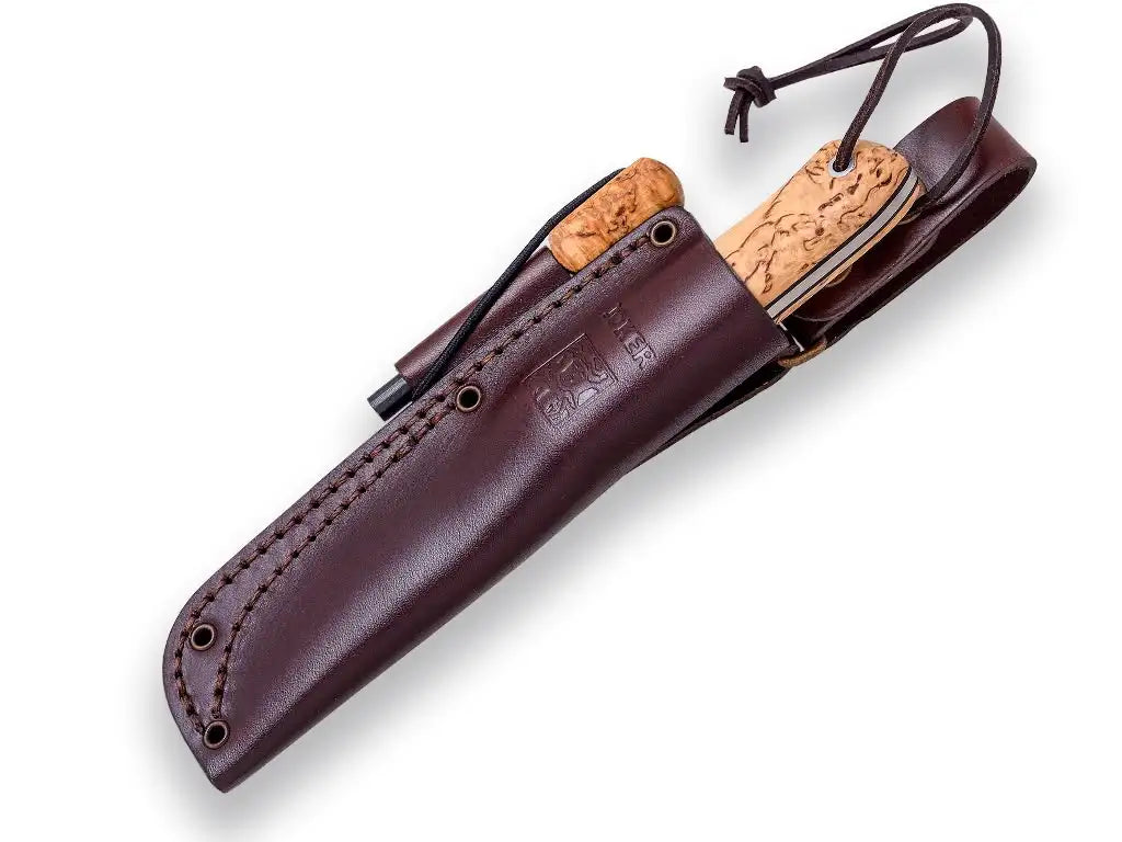 Cuchillo de Bushcraft y Supervivencia Joker BS9 Nórdico Mango de Abedul Rizado