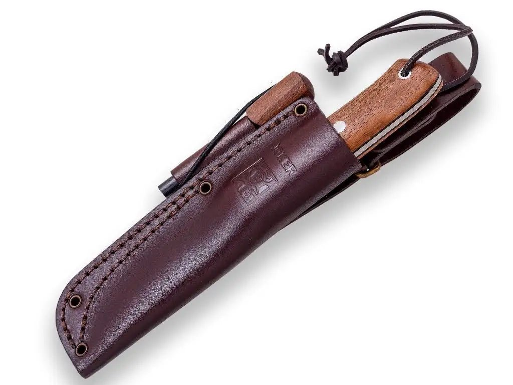 Cuchillo de Bushcraft y Supervivencia Joker BS9 Nórdico Mango de Nogal