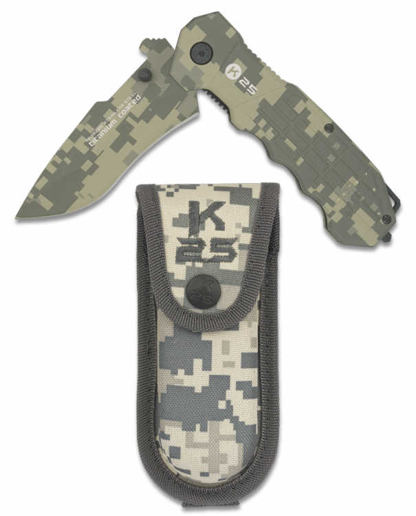 Tactical Knife K25 Camouflaged 9.3 cm