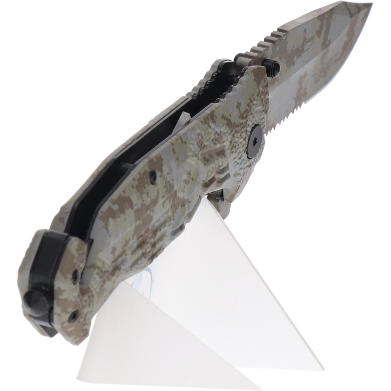 Navaja Táctica K25 Asistida FOS Camuflada de 9 cm