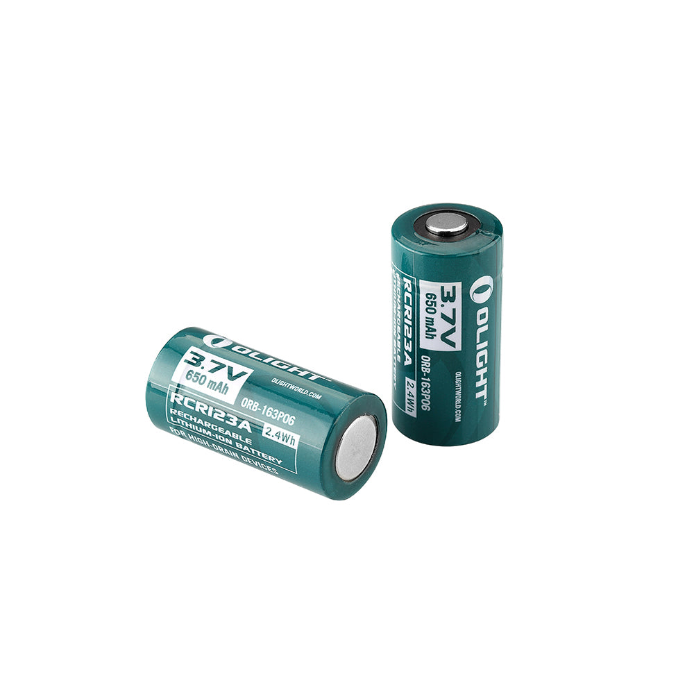 Pack de 2 Pilas RCR123A 650 mAh 3.7V Recargables