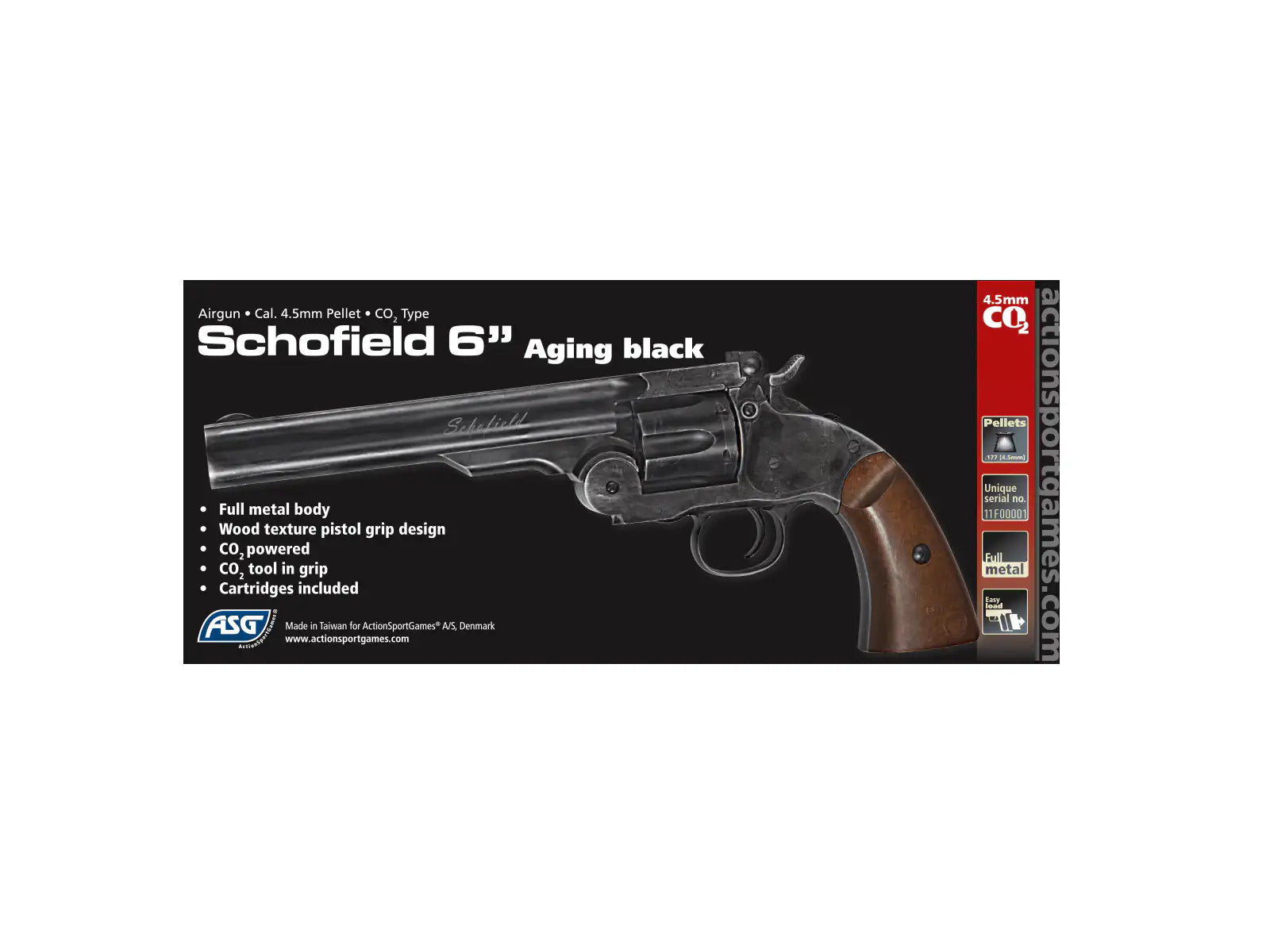 Revolver de Aire Comprimido CO₂ ASG Schofield – 6"