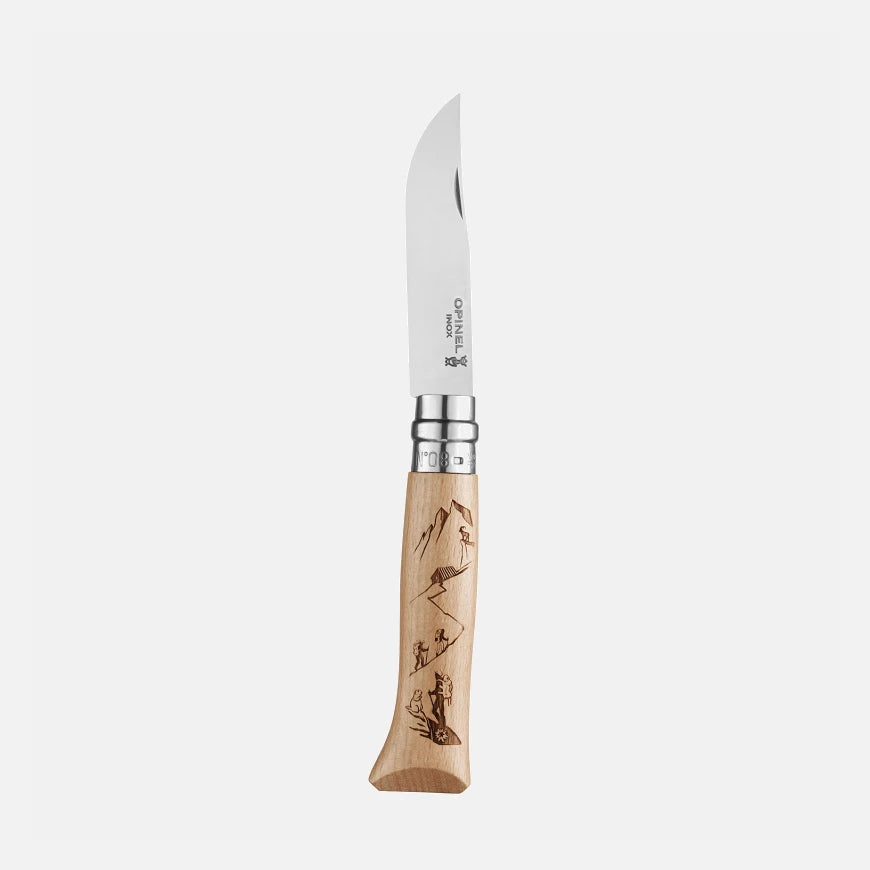 Navaja de Bolsillo Opinel N°08 con Grabado Senderismo