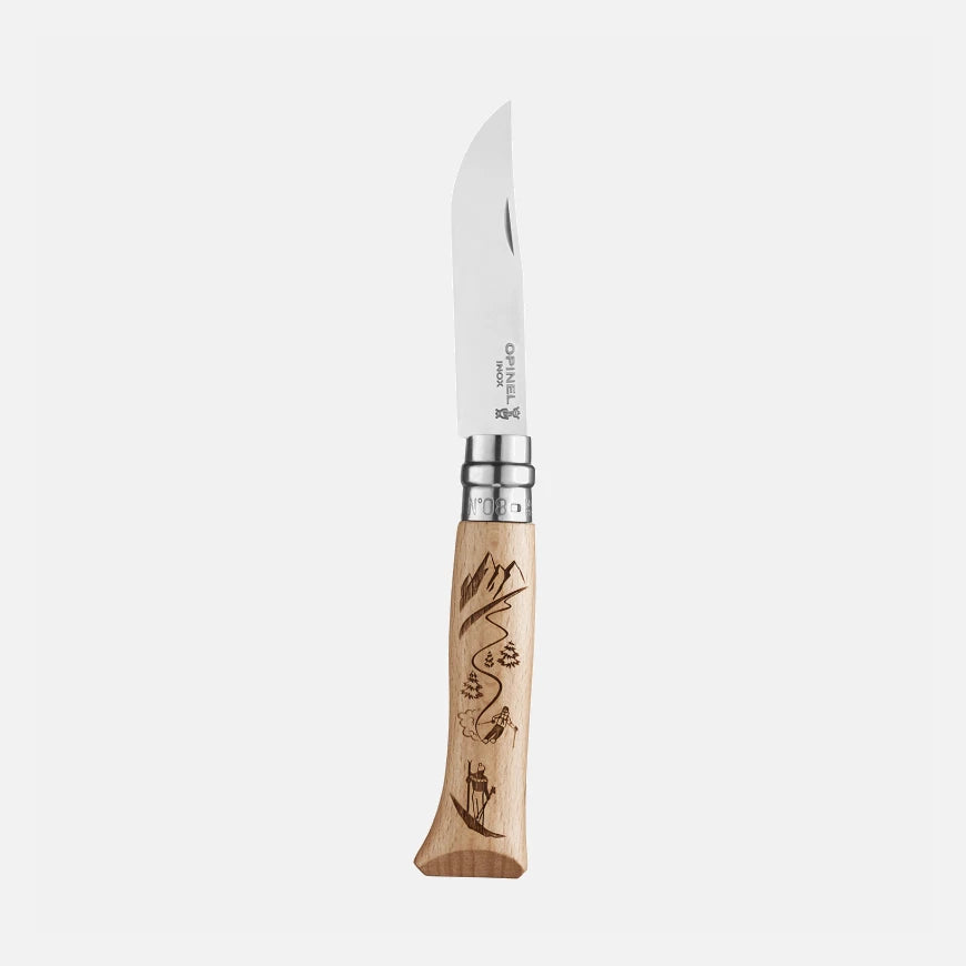 Navaja de Bolsillo Opinel N°08 con Grabado Esquí