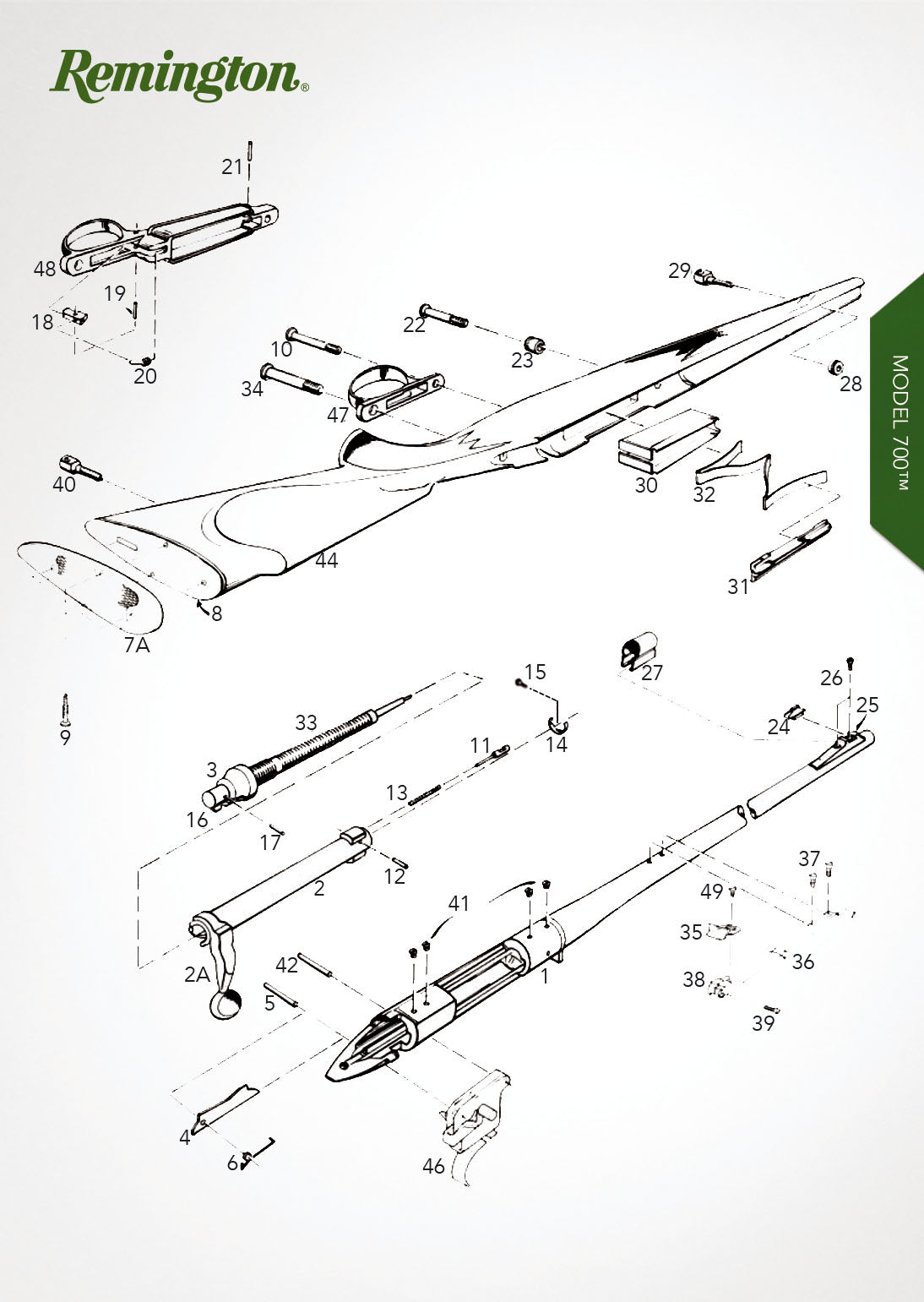 Piezas de Recambio para Rifle de Cerrojo Remington 700
