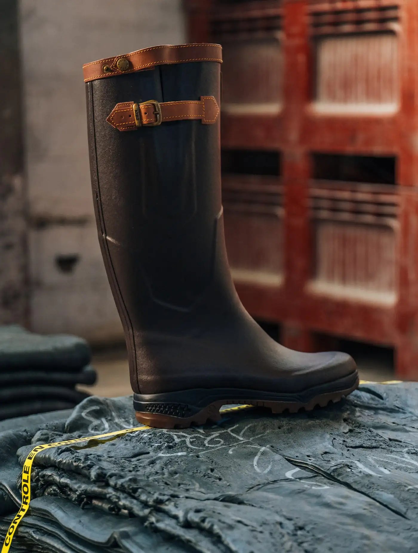 Botas de Agua Aigle Forradas de Cuero Parcours® 2 Signature Fuelle Piel