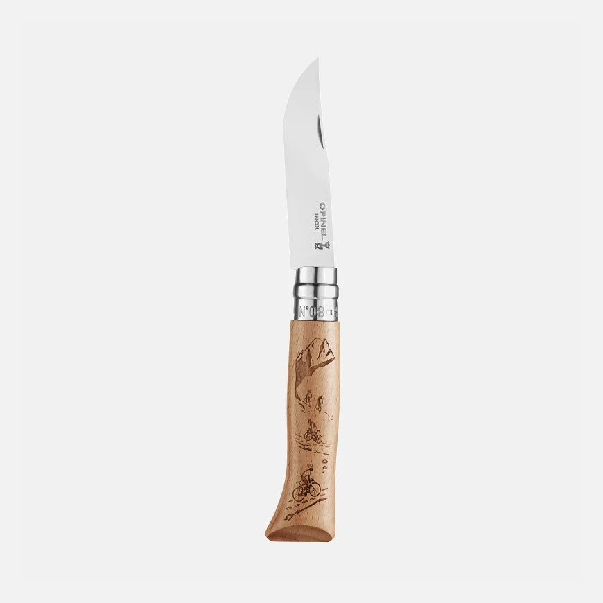 Navaja de Bolsillo Opinel N°08 con Grabado Bicicleta