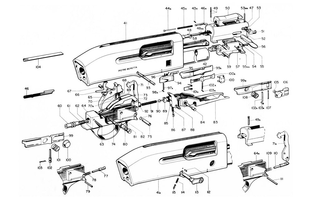 Piezas de Recambio para Escopeta Semiautomatica Beretta A300, A301, A302 y A303