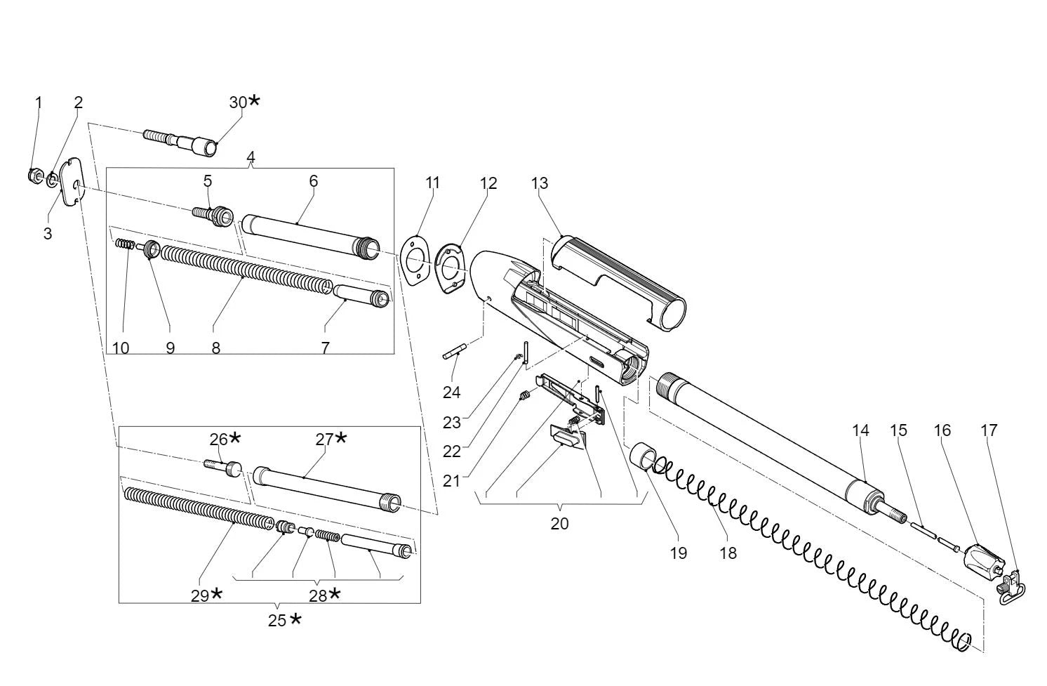 Piezas de Recambio para Escopeta Semiautomatica Benelli Raffaello