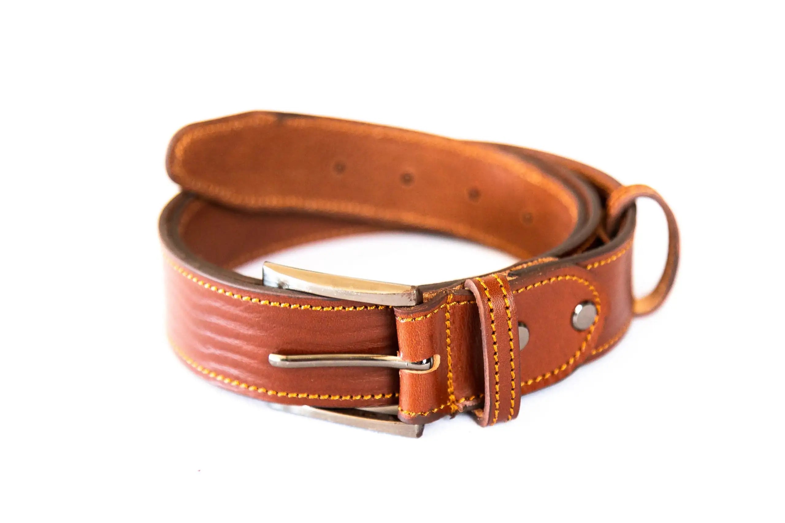 Cinturón de Artesanía Ramírez Ruiz Cosido Perimetral Recortable en Piel Vaquetilla