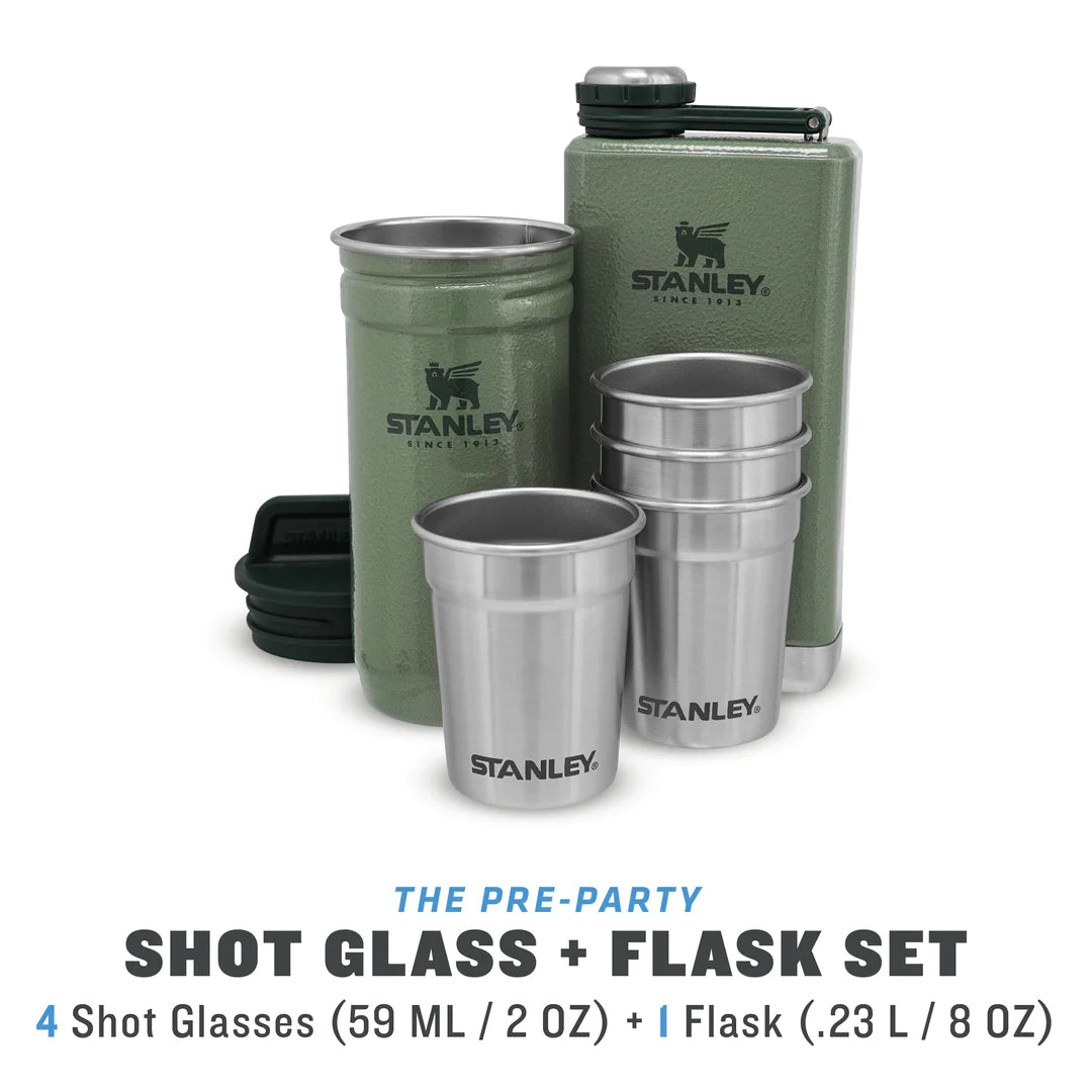 Adventure Pre-Party Shot Glasses + Hip Flask Set