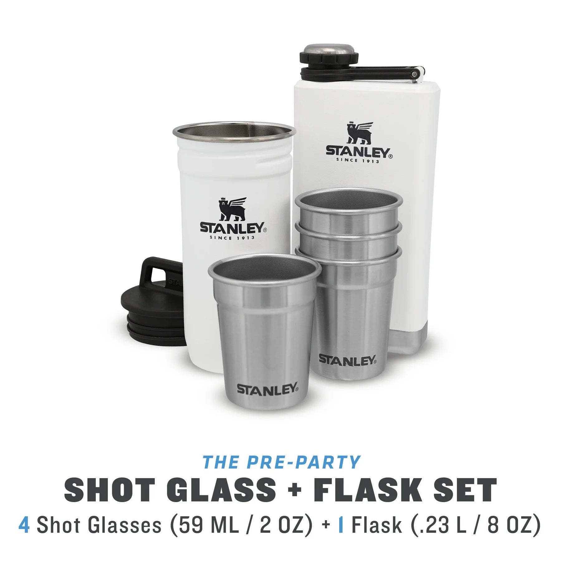 Adventure Pre-Party Shot Glasses + Hip Flask Set