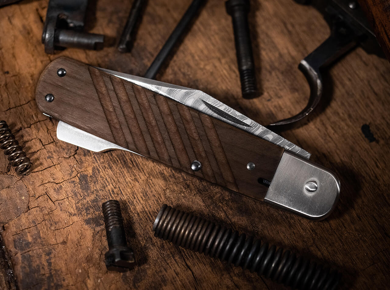 Navaja de Bolsillo Böker Solingen 98k-Damascus