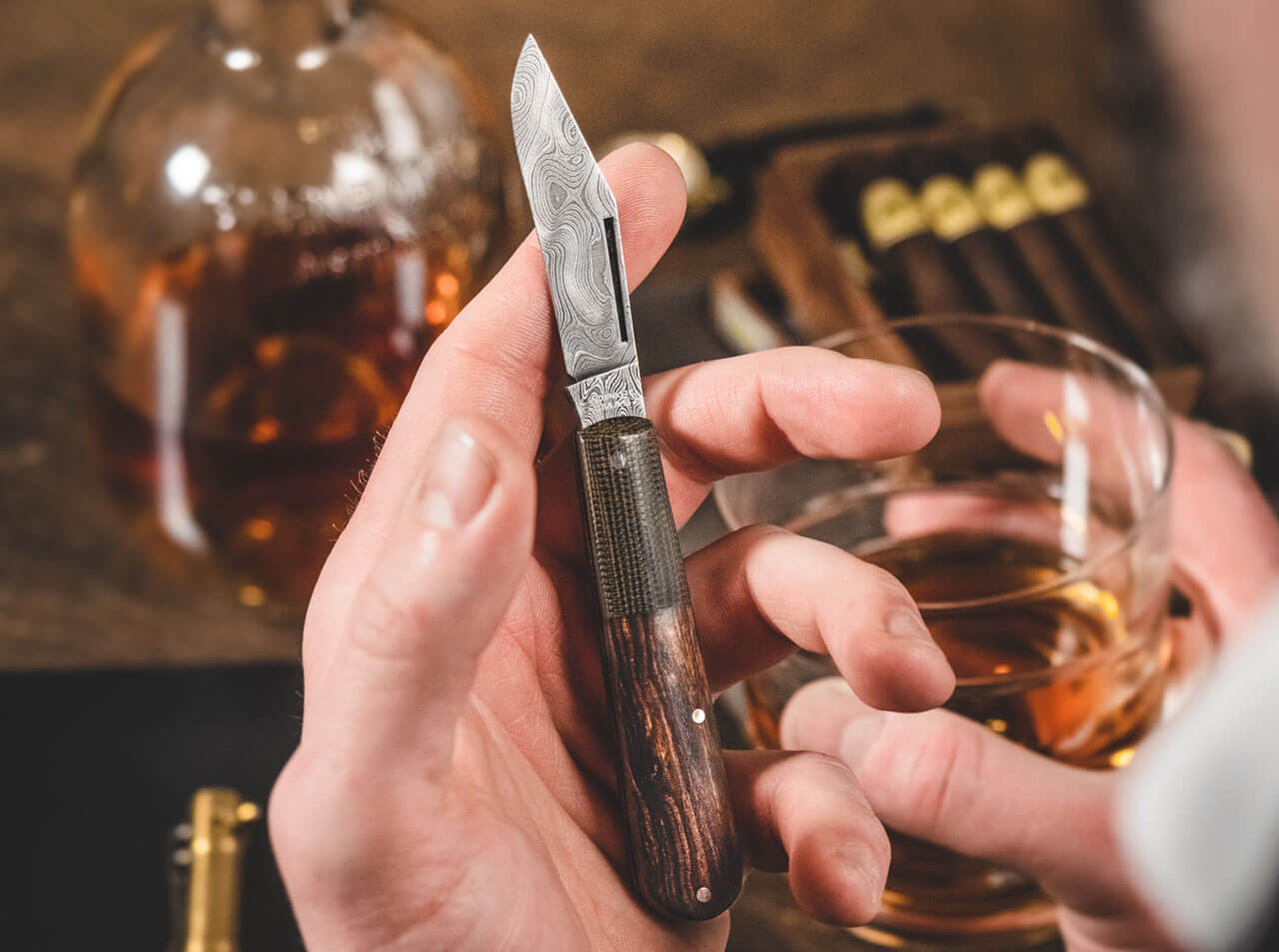 Navaja de Bolsillo Böker Solingen Barlow Integral Leopard-Damascus