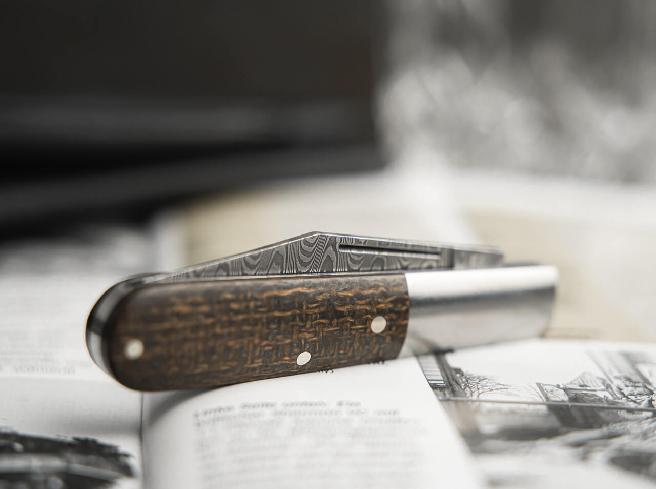 Navaja de Bolsillo Böker Solingen Barlow M4 Sherman-Damascus