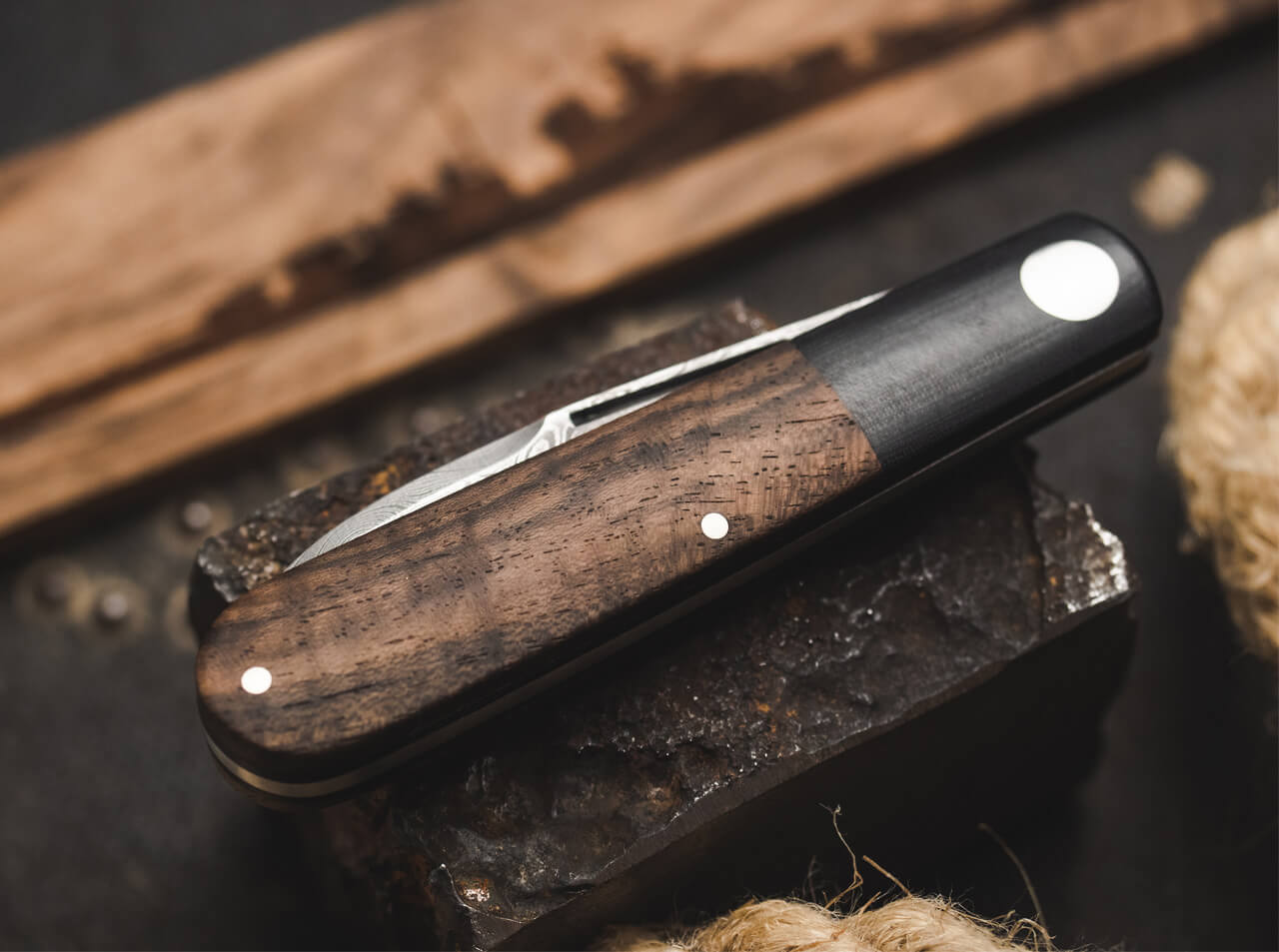 Navaja de Bolsillo Böker Solingen Barlow Prime Tirpitz-Damast