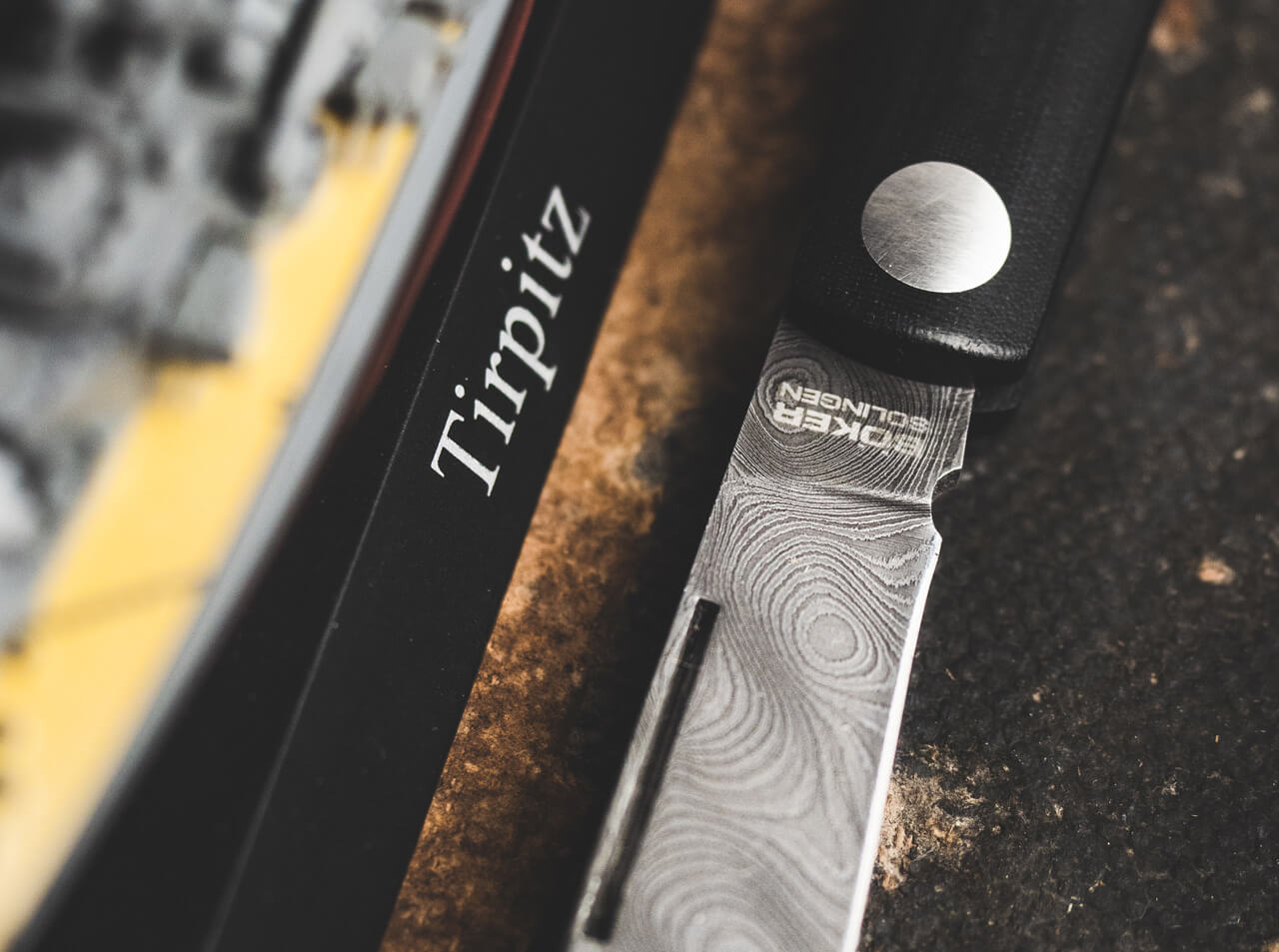 Navaja de Bolsillo Böker Solingen Barlow Prime Tirpitz-Damast