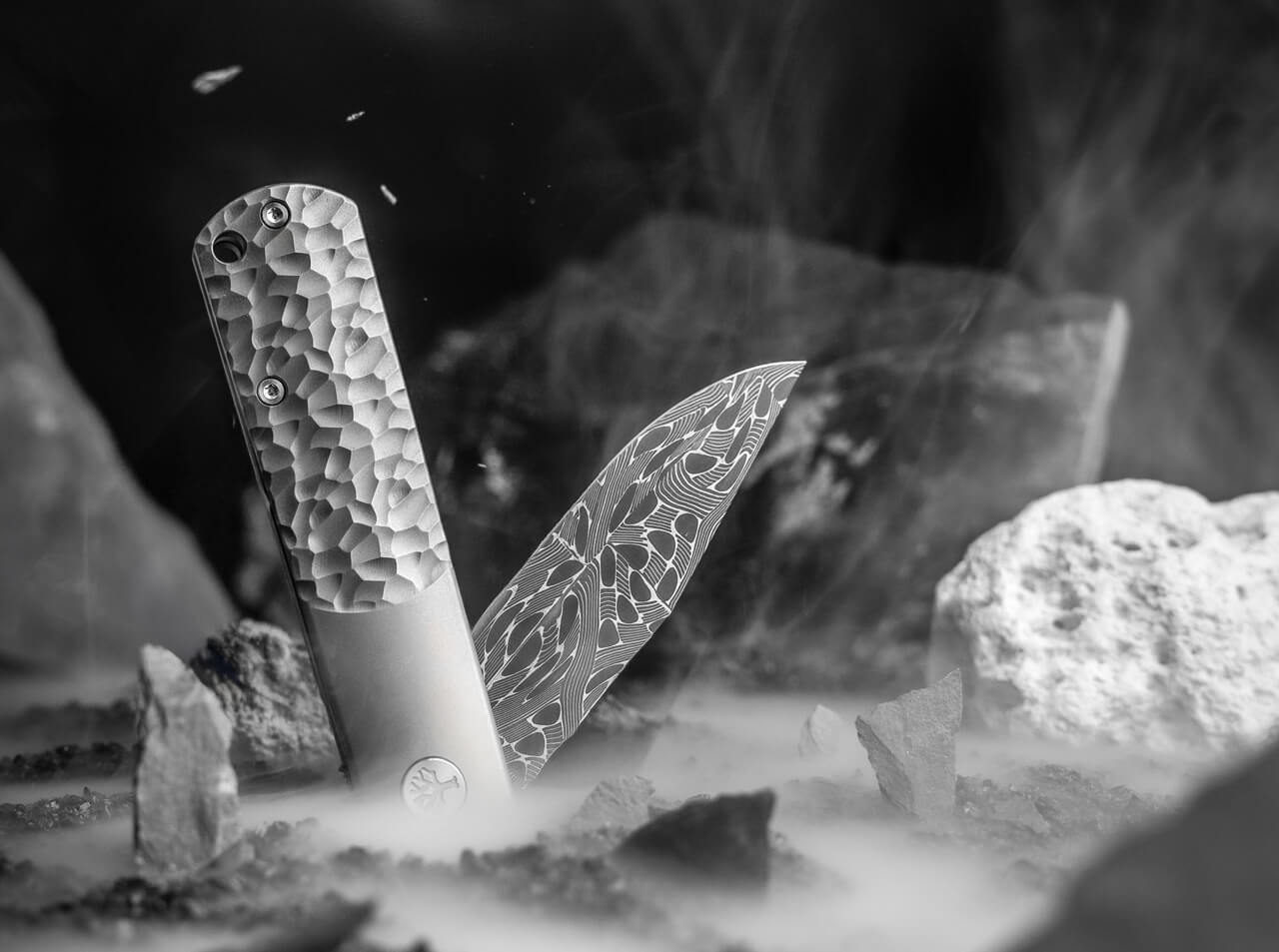 Navaja de Bolsillo Böker Solingen BRLW Meteorite Damast