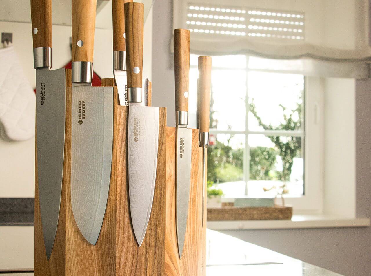 Juego de Cuchillos de Cocina Böker Solingen de Damasco Oliva