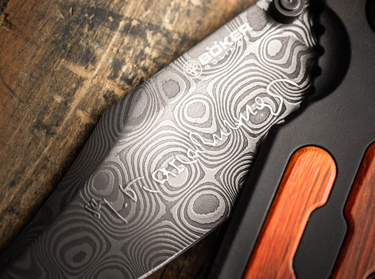 Navaja de Bolsillo Böker Solingen Kalashnikov Bayonet Damascus