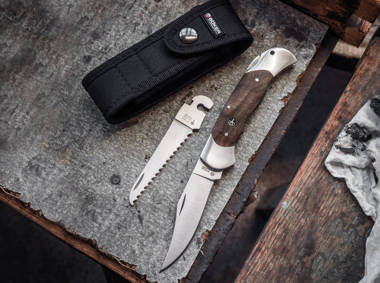 Navaja de Bolsillo Böker Solingen Optima Nogal Set