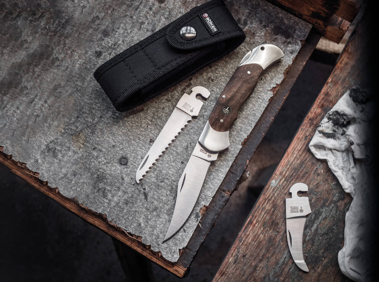 Navaja de Bolsillo Böker Solingen Optima Nogal Set II