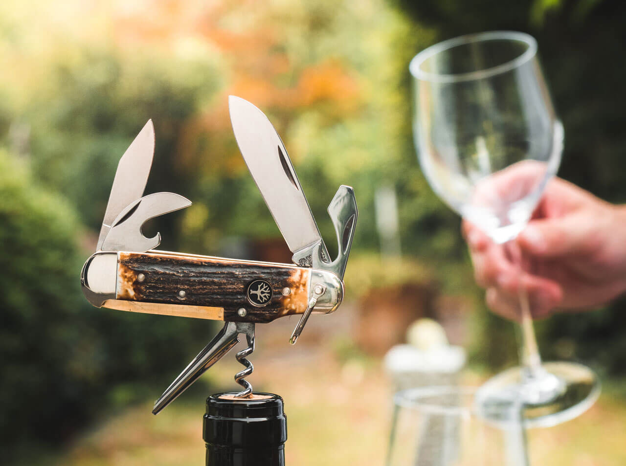 Navaja Multiherramientas Böker Solingen Cuchillo de Campamento Stag