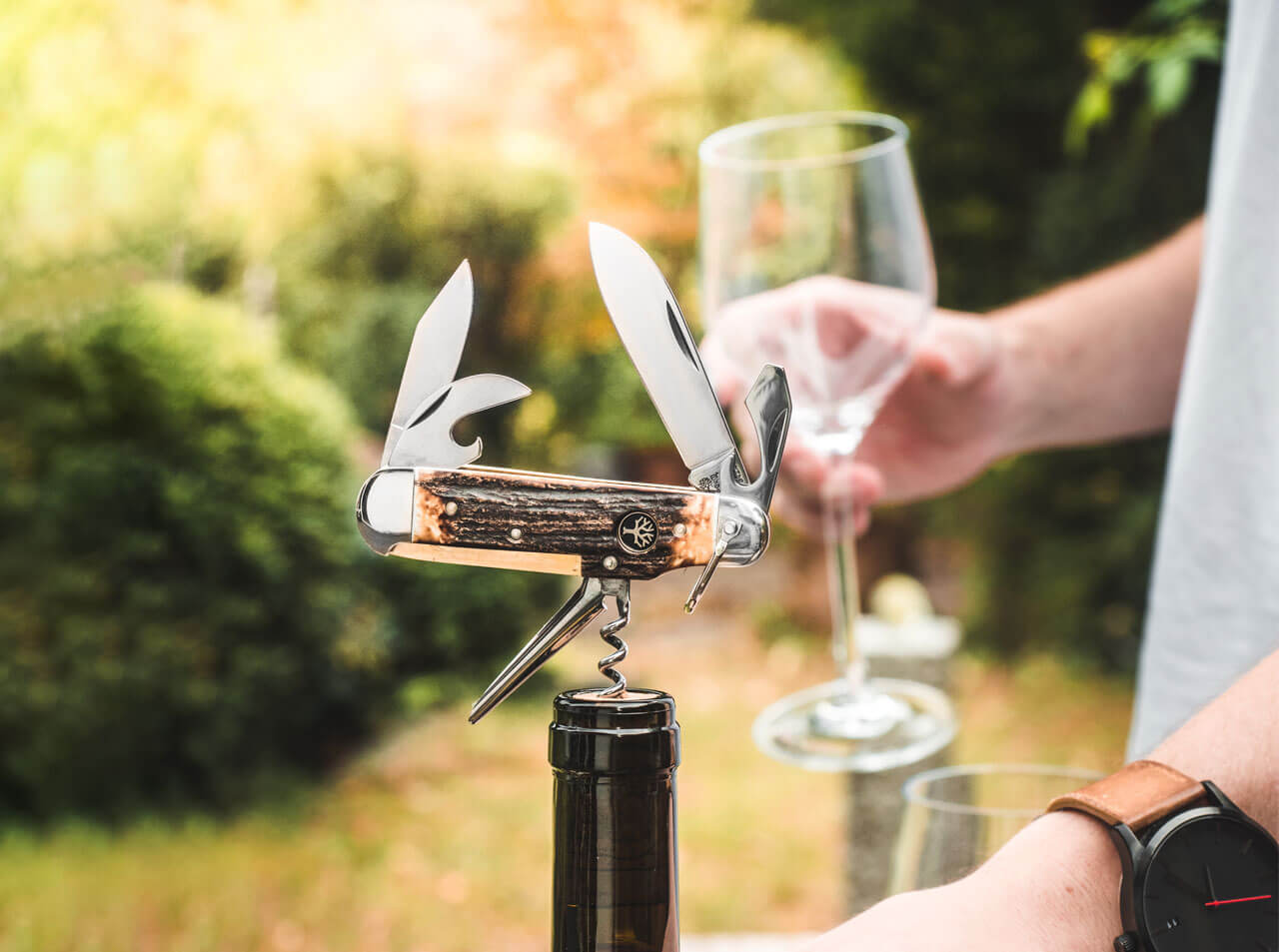Navaja Multiherramientas Böker Solingen Cuchillo de Campamento Stag
