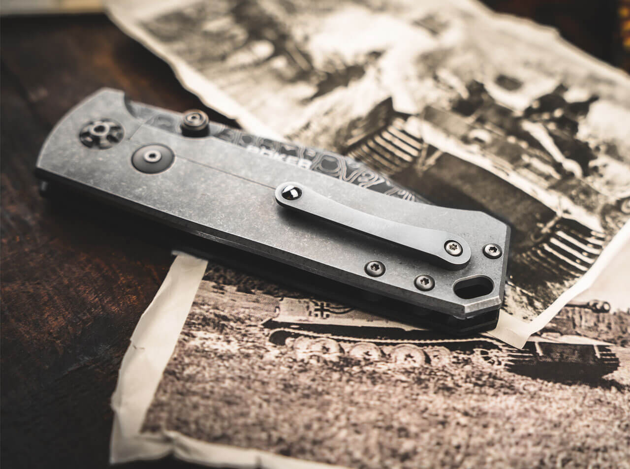 Navaja de Bolsillo Böker Solingen Tiger-Damascus