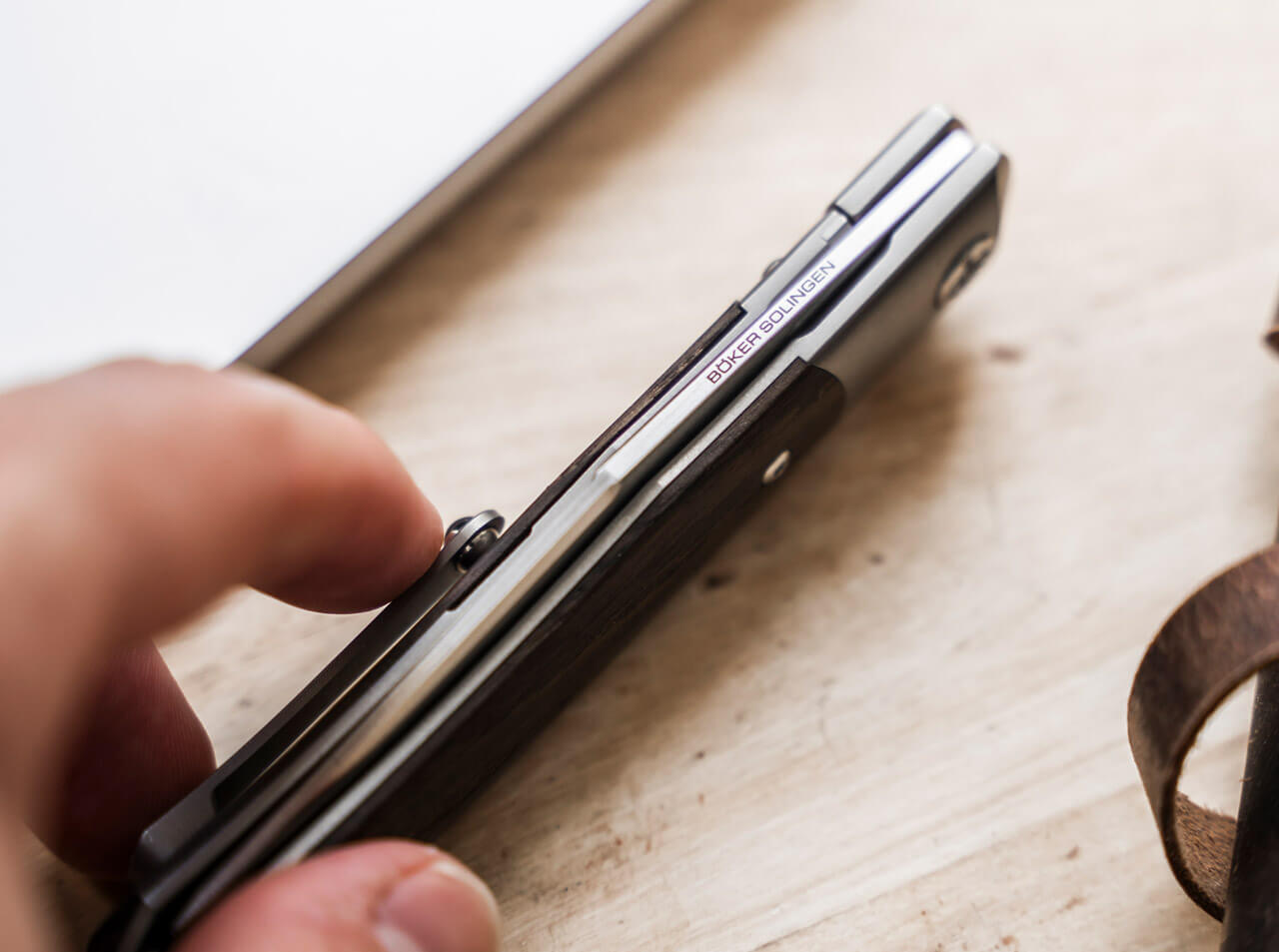 Navaja de Bolsillo Böker Solingen TRPPR Bog Madera de Roble