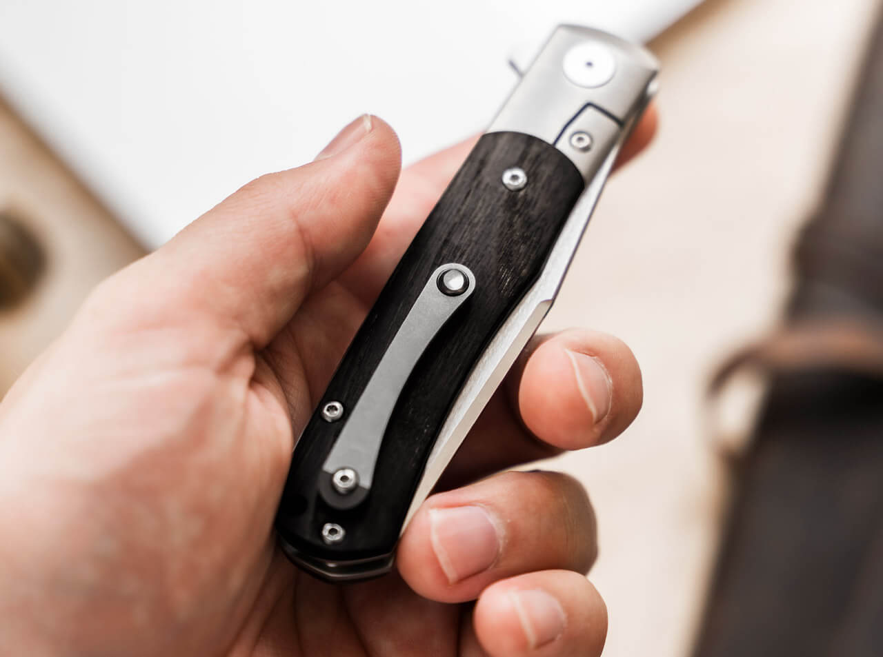 Navaja de Bolsillo Böker Solingen TRPPR Bog Madera de Roble