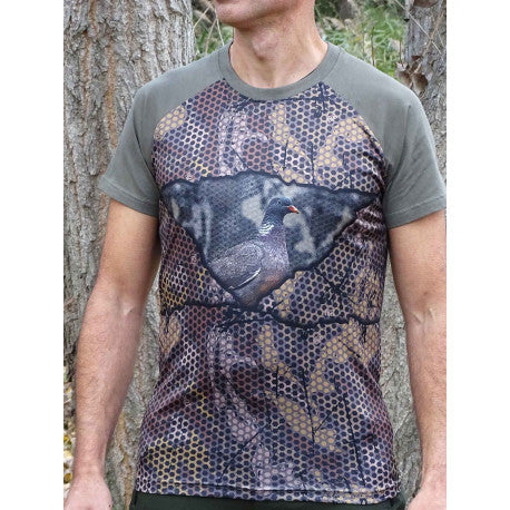 Camiseta Forest-Print Caqui 3D