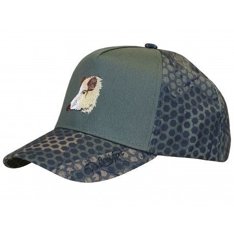 Khaki Forest Print Cap with Adjustable Animal Embroidery