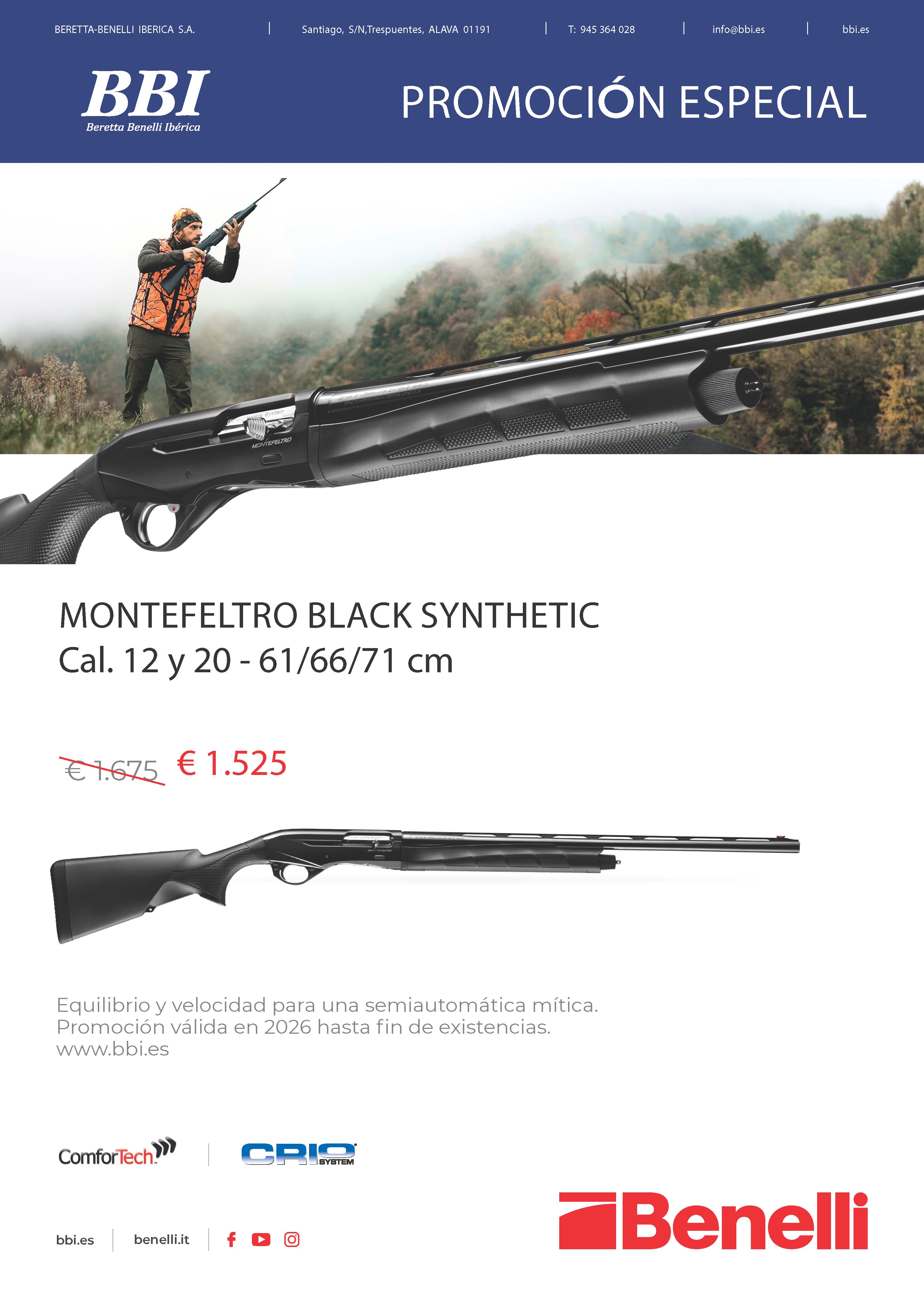 Montefeltro Black Semi-Automatic Shotgun 