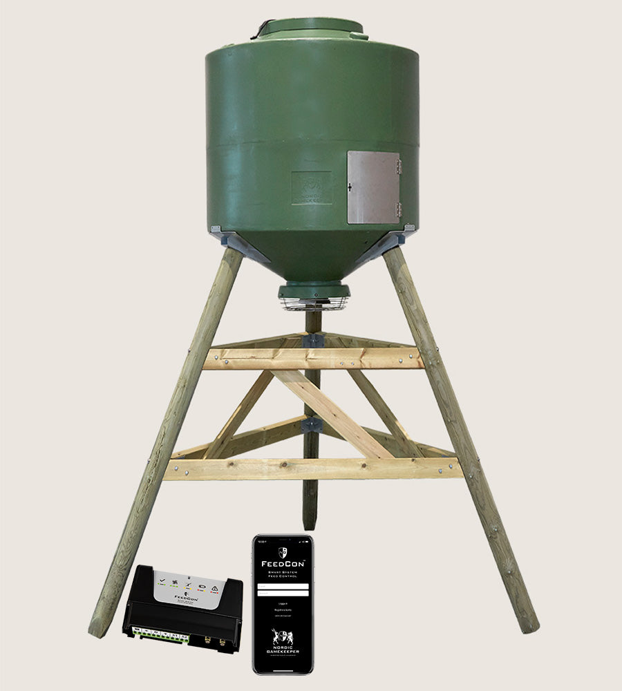 Complete Automatic Game Feeder 1000 liter drum with FeedCon