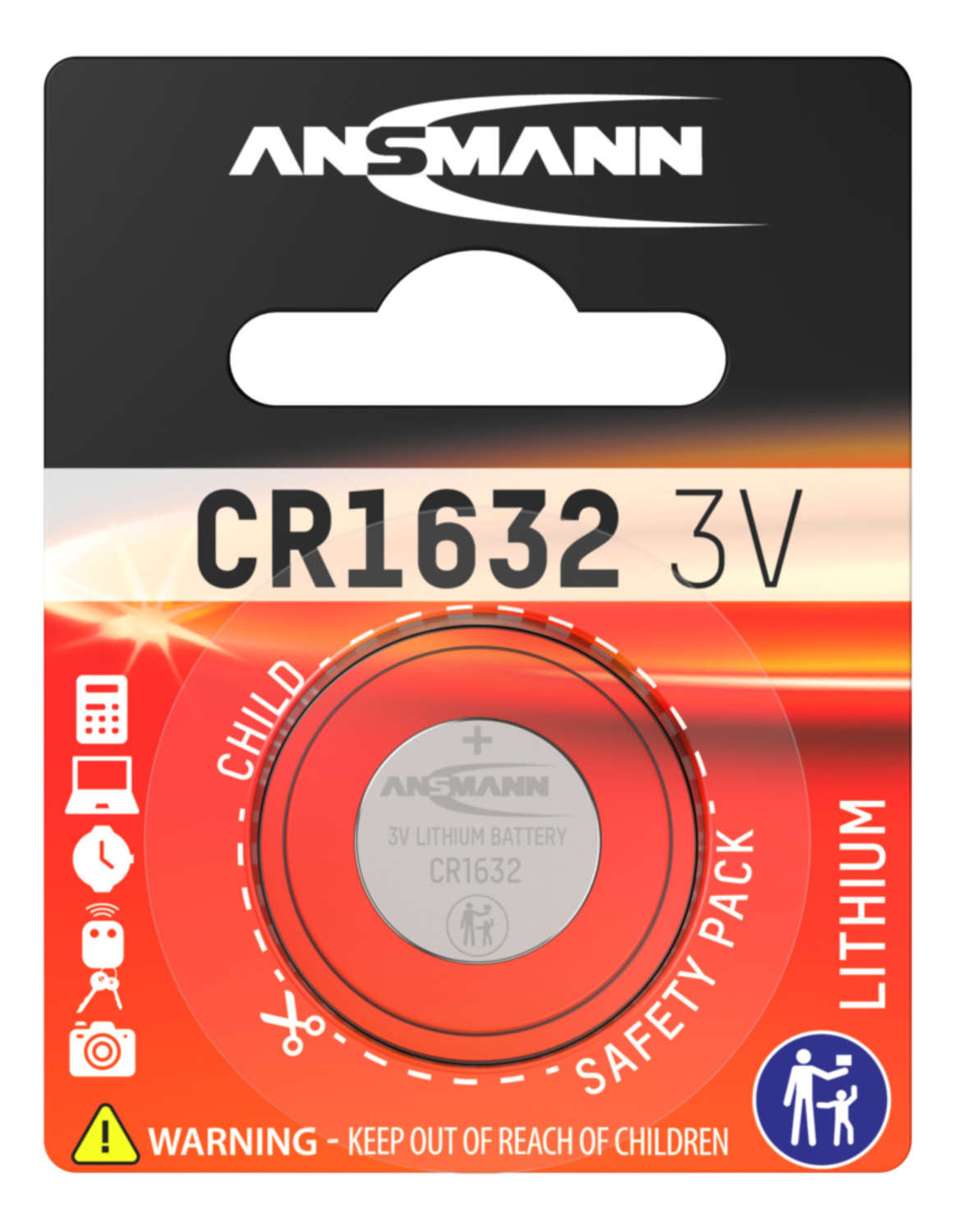 Pila de Botón de Litio CR1632 de 3V Ansmann