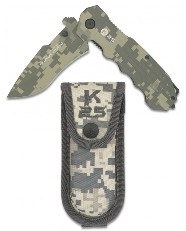 Tactical Knife K25 Camouflaged 9.3 cm 