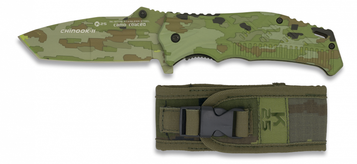 Tactical Knife K25 Camouflaged CHINOOK II of 9 cm 