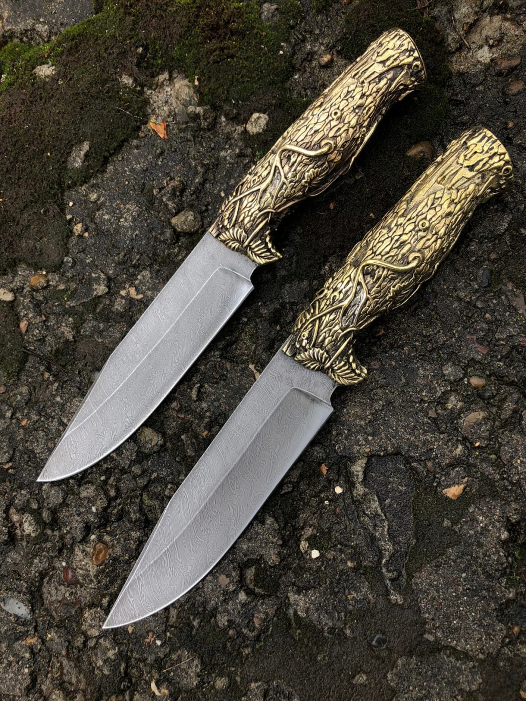 Damascus "Root" Hunting Knife