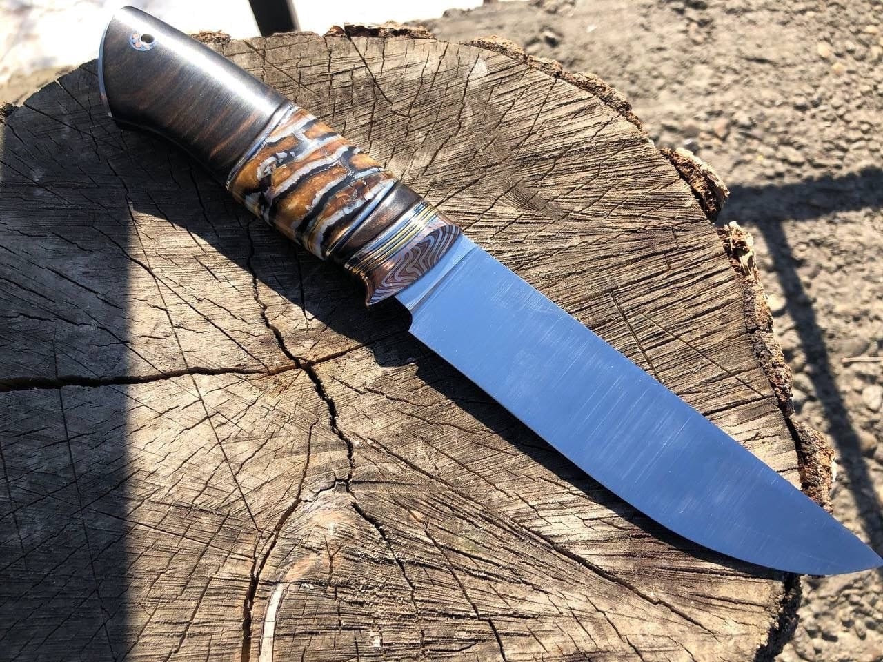 Hunting Knife with Mammoth Tooth and Lunar Ebony