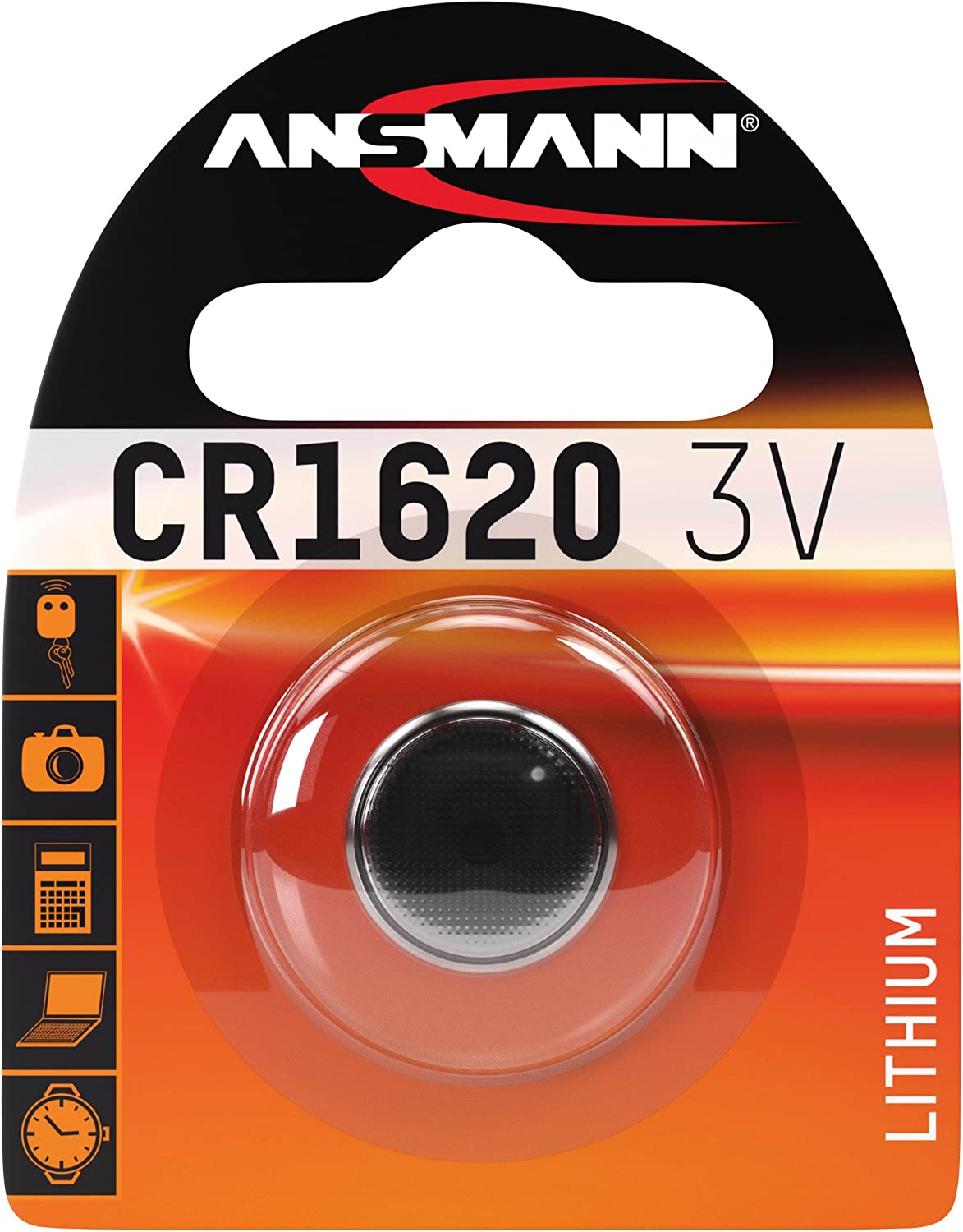 Pila de Botón de Litio CR1620 de 3V Ansmann