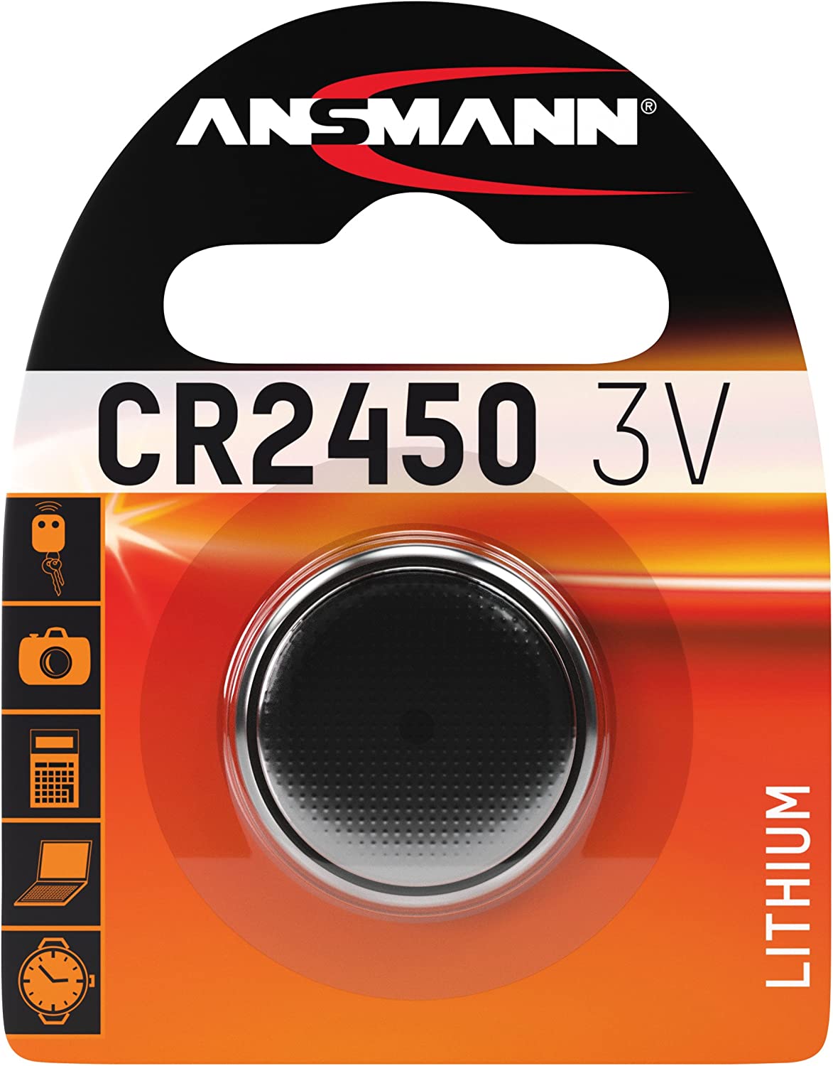 Pila de Botón de Litio CR2450 de 3V Ansmann