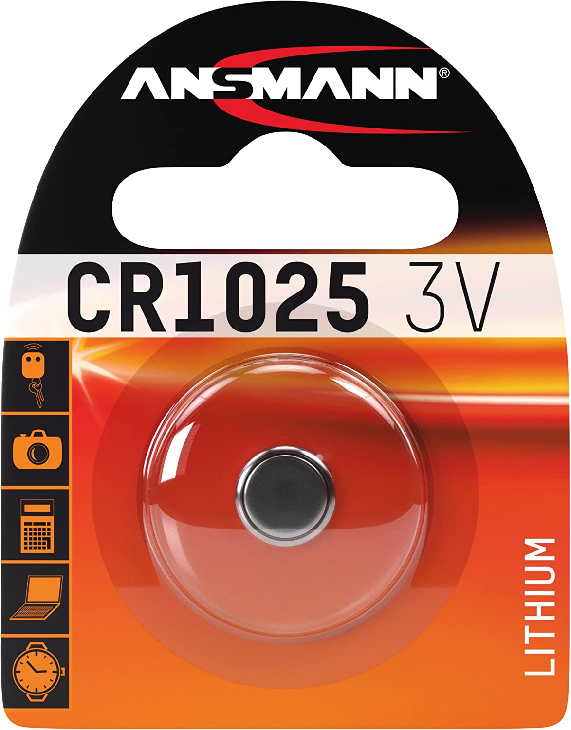 Pila de Botón de Litio CR1025 de 3V Ansmann