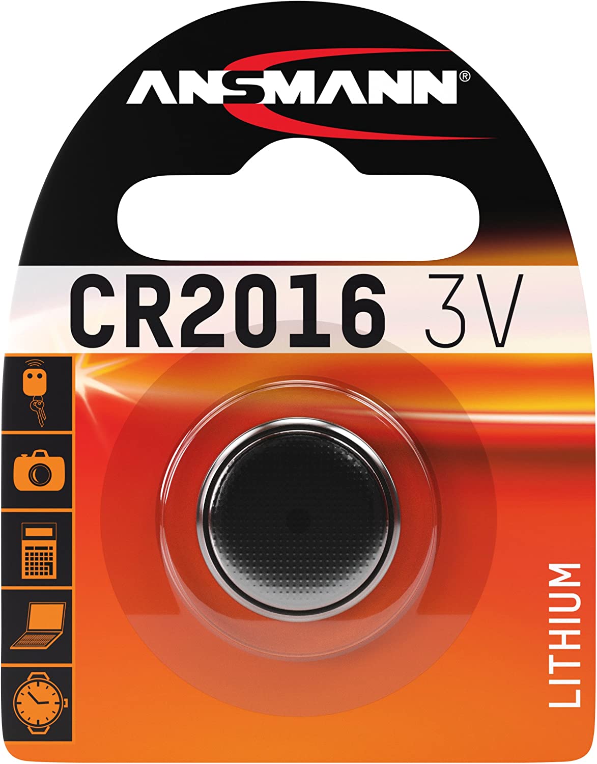Pila de Botón de Litio CR2016 de 3V Ansmann