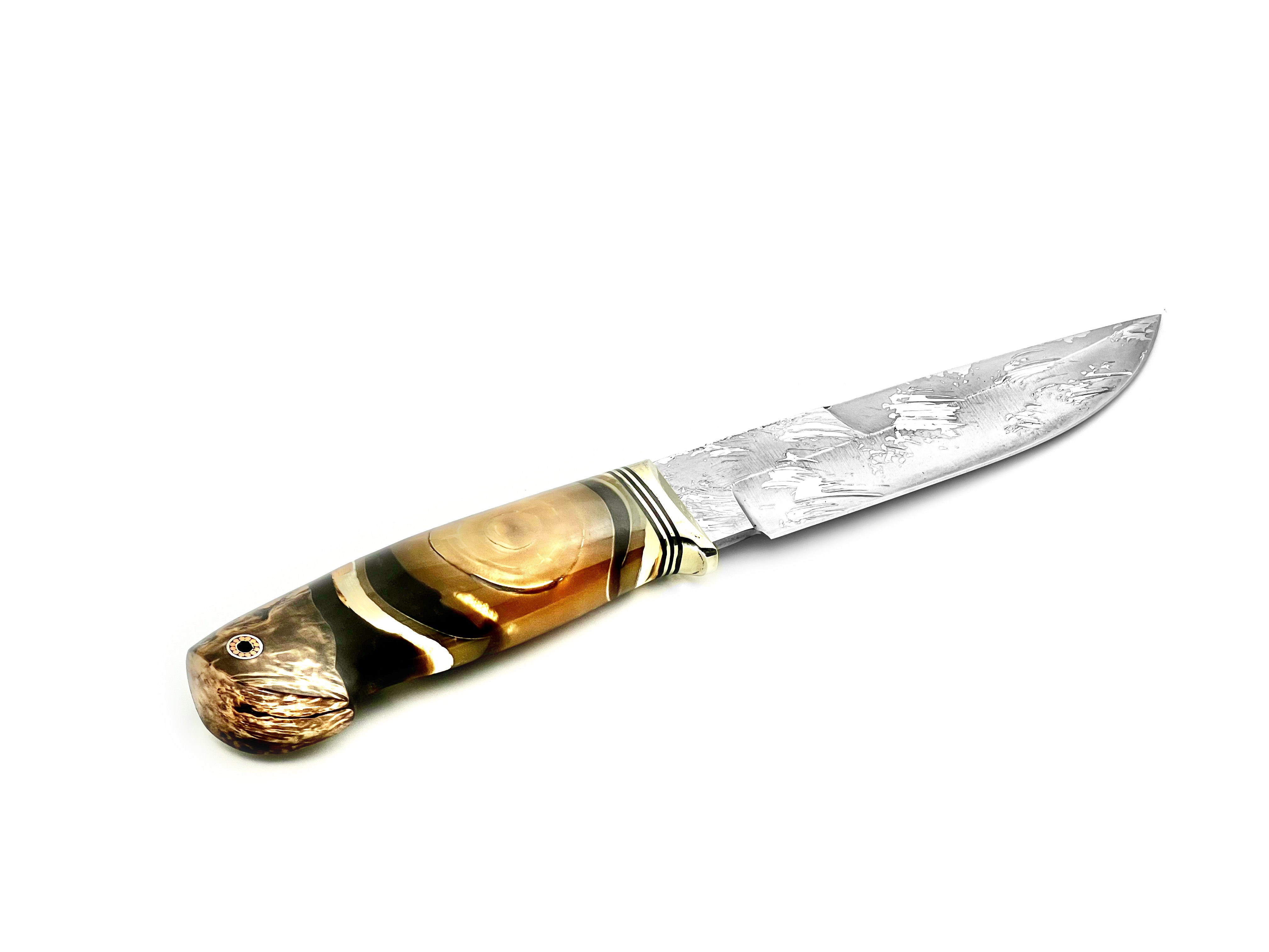 CPM® REX® 121 Steel Hunting Knife with Mammoth Tusk