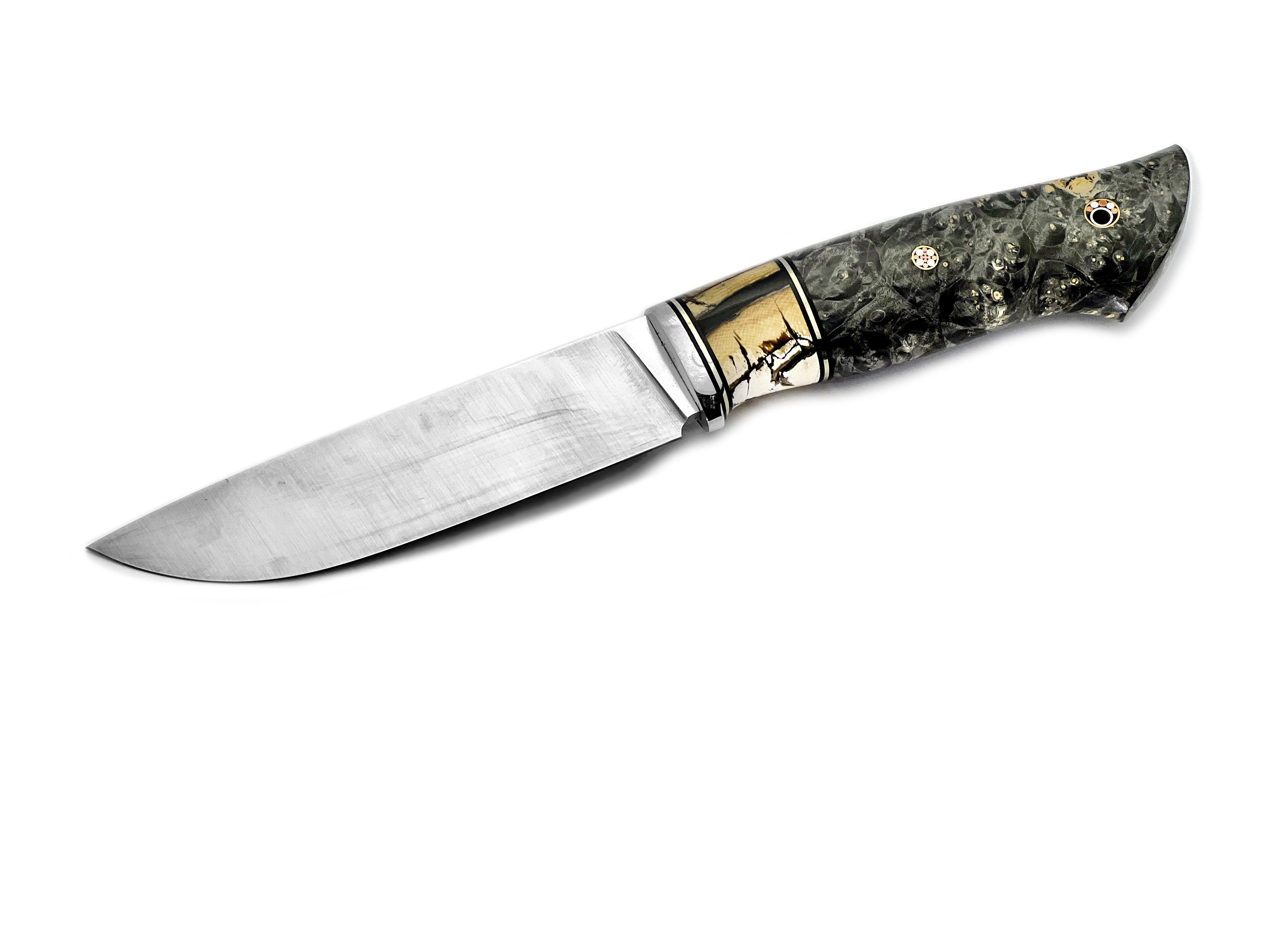 Cuchillo de Caza de Acero M390 con Diente de Mamut